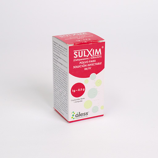 Sulxim (Cefoperazona - sulbactam) 1g - 0,5g Polvo para solución inyectable X 1 IV/IM