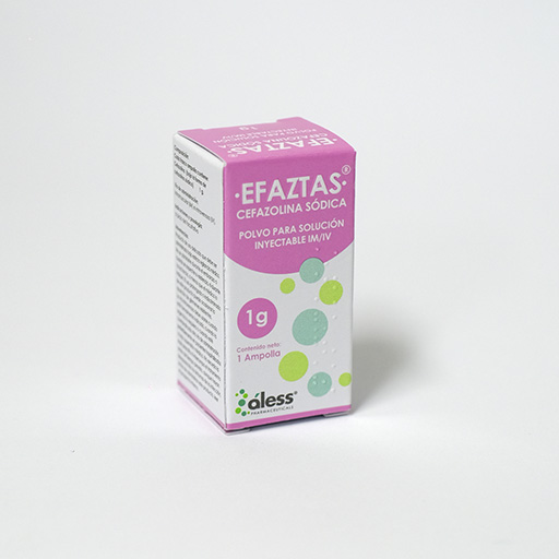 Efaztas 1g polvo para solución inyectable X 1 IV/IM (Cefazolina sódica)