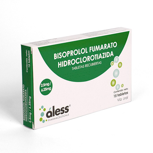 Bisoprolol + Hidroclorotiazida 2,5mg / 6,25mg TABLETAS X 15