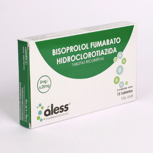 Bisoprolol + Hidroclorotiazida 5mg / 6,25mg TABLETAS X 15