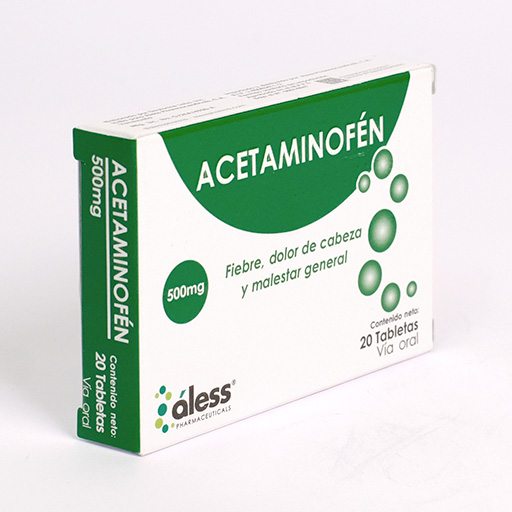 Acetaminofen 500mg tabletas X 20