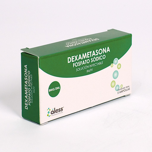 Dexametasona Fosfato sódico 8mg / 2ml solución inyectable X 5
