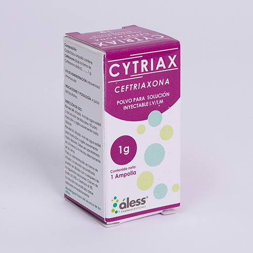 Cytriax (Ceftriaxona) 1g polvo para solución inyectable x 1 IV/IM