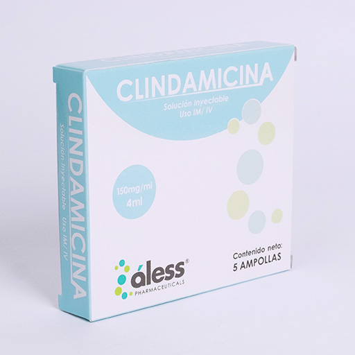 Clindamicina 150mg/ml 4 ml solución inyectable x 5 IM/IV