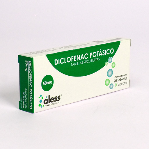 Diclofenac potásico 50mg tabletas recubiertas x 20