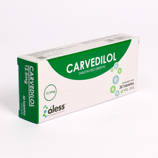 Carvedilol 12,5mg tabletas recubiertas x 30
