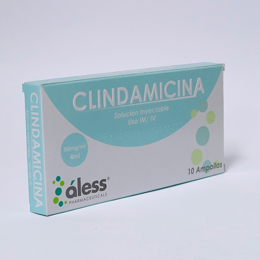 Clindamicina 150mg/ml 4 ml solución inyectable x 10 IM/IV