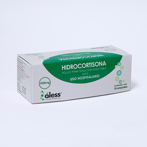 Hidrocortisona 500mg polvo para solución inyectable x 10 IM/IV