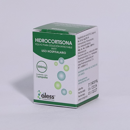 Hidrocortisona 500mg polvo para solución inyectable x 1 IM/IV