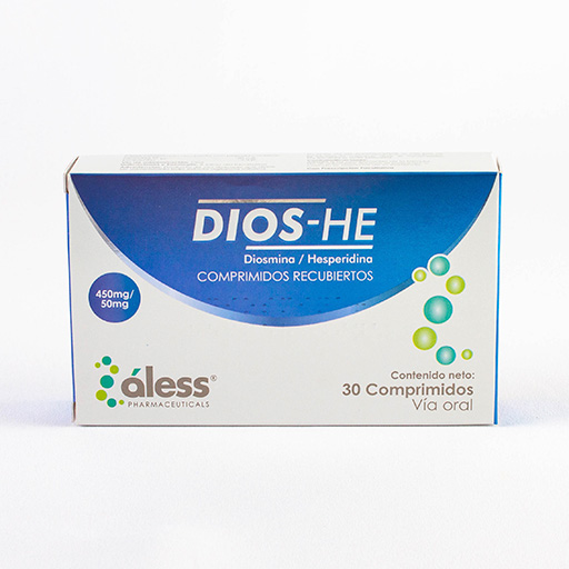 Dios-He (Diosmina + Hesperidina) 450Mg + 50Mg X 30 Comprimidos Recubiertos