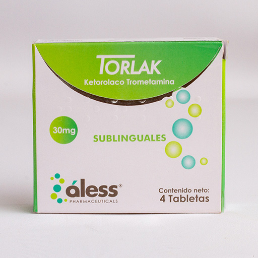 Torlak (Ketorolaco Trometamina) 30Mg X 4 Tabletas Sublinguales