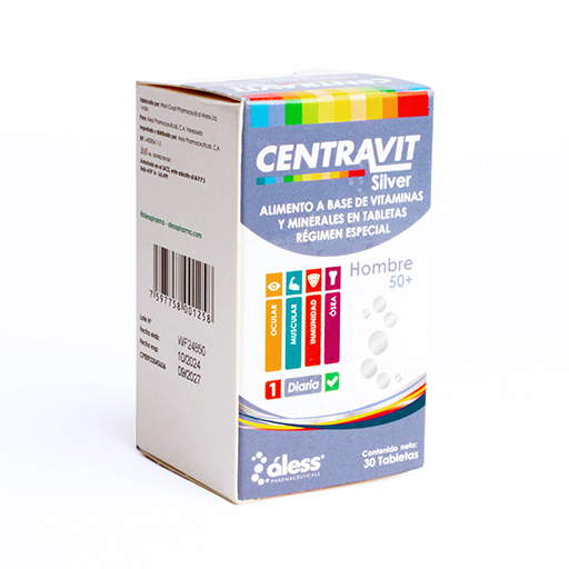 CENTRAVIT HOMBRE 50+(ALIMENTO A BASE DE VITAMINAS Y MINERALES REGIMEN ESPECIAL) TABLETAS X 30